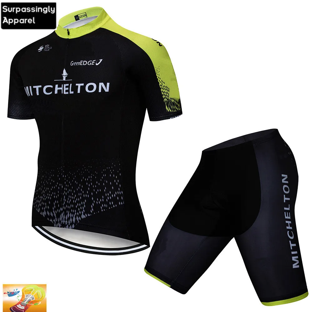 

2019 Mitchelton Cycling Team Jersey 16D Bike Shorts Set Ropa Ciclismo Mens Summer Quick Dry Pro Bicycling Maillot Pants Wear