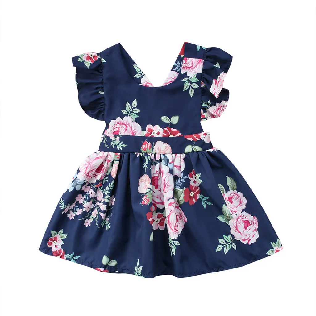 USPS baby girl baby boy Toddler Kids Baby Girls Flower Backless Party Pageant Tutu Gown Dress Sundress 2019 drop shipping gift