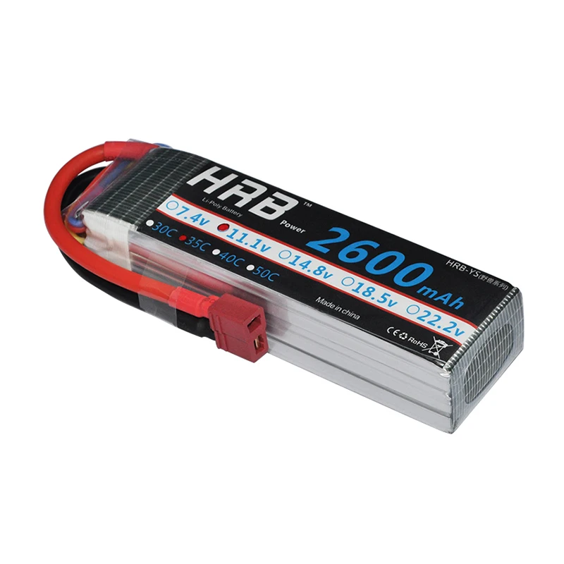 Аккумулятор HRB Lipo 2S 3S 4S 6S 7 4 V 11 1 14 8 18 5 22 2 2600mAh 35C MAX 70C для радиоуправляемого