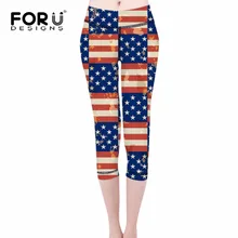 FORUDESIGNS 2017 3D American Flag Pattern Women Leggings Casual Soft Panty for Ladies Slim fit Trousers Summer Work-out Leggings