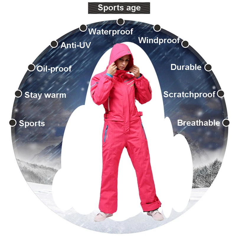 Professional Snowboarding Sets Women High Quality Ski Suits Snow Warm Waterproof Windproof Skiing And Snowboard Suit