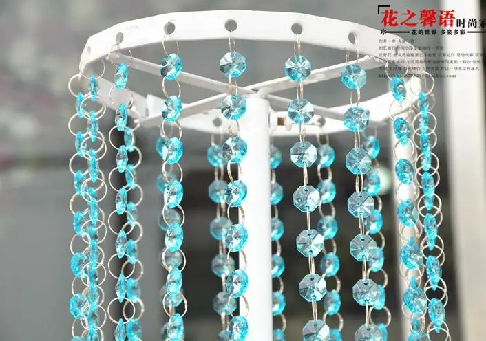 Aliexpress Party Decoration Supplies 50m Lot 7colors Acrylic Octagonal Crystal Beaded Garland Strands Chains Of Wedding Chandelier Hanging