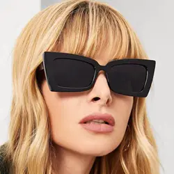 Ретро Солнцезащитные очки женские 2019 кошачий дизайн квадратные винтажные глаза солнцезащитные очки Оттенки для женщин более размер d