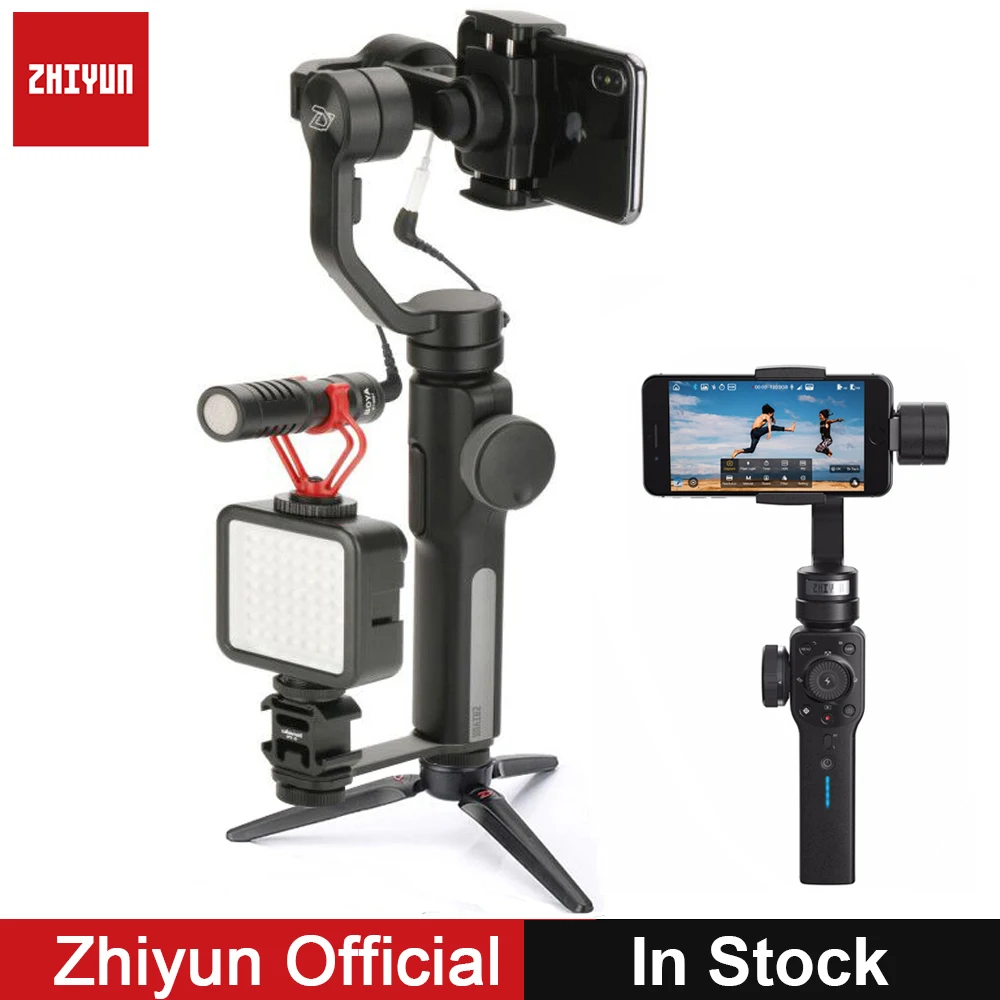 

Zhiyun Smooth 4 3-Axis Gimbal Stabilizer w Boya BY-MM1 Microphone for iPhone XS Samsung S9 S8 Redmi pk DJI OSMO Pocket