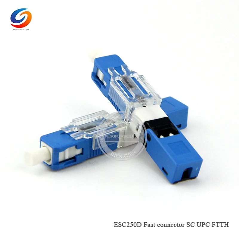 Горячие 100 шт оптоволоконный коннектор оптический фибе быстрый разъем SC PC FTTH волоконно-оптический Быстрый разъем встроенный тип ESC250D SC разъем