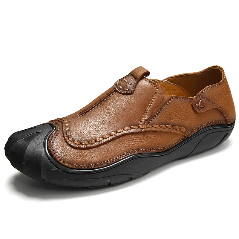 2017 New Arrival Four Season Men Cow Leather Shoes Breathable Anti-Odor Genuine Leather Shoes Fashion Slip on Casual Shoes