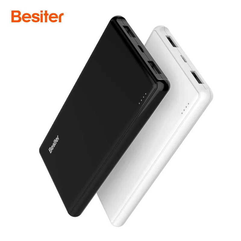 Цена Besiter 5000mah внешний аккумулятор, внешний аккумулятор, тонкий дизайн, портативная зарядка, внешний аккумулятор, зарядное устройство для телефо...