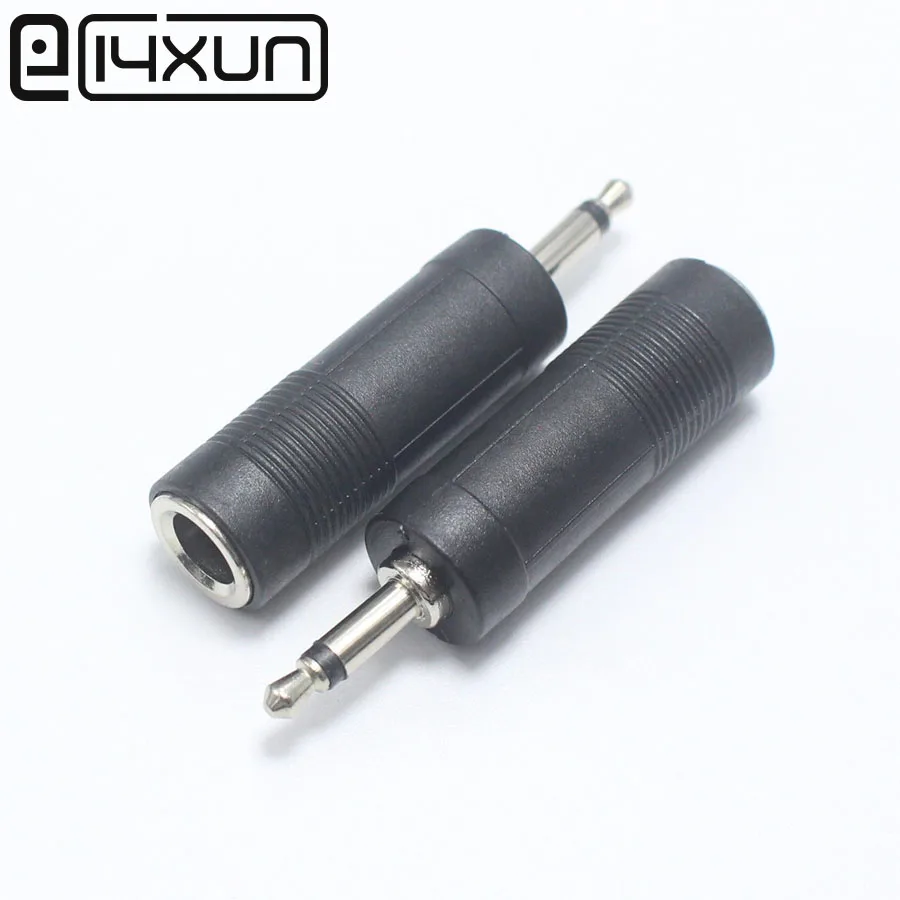 

EClyxun 1Pcs 3.5mm 2 Poles Mono Male to 6.35mm Female Connector 3.5 Plug to 6.35 Jack Socket Wire Connector Audio Adapter