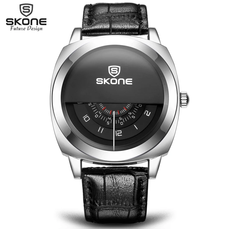 

SKONE Genuine Men Women Top Brand Luxury Wristwatch Special design Military Leather Sports Watch Relogio Masculino Feminino