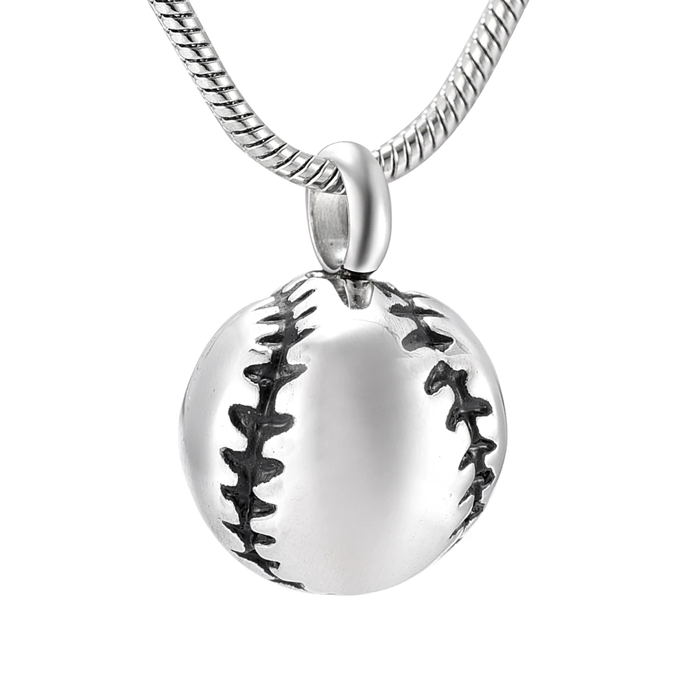 Baseball With Engravable cremation jewelry lockets to hold ashes Pendant For Pet/Human Ashes Memorial Ash Keepsake | Украшения и