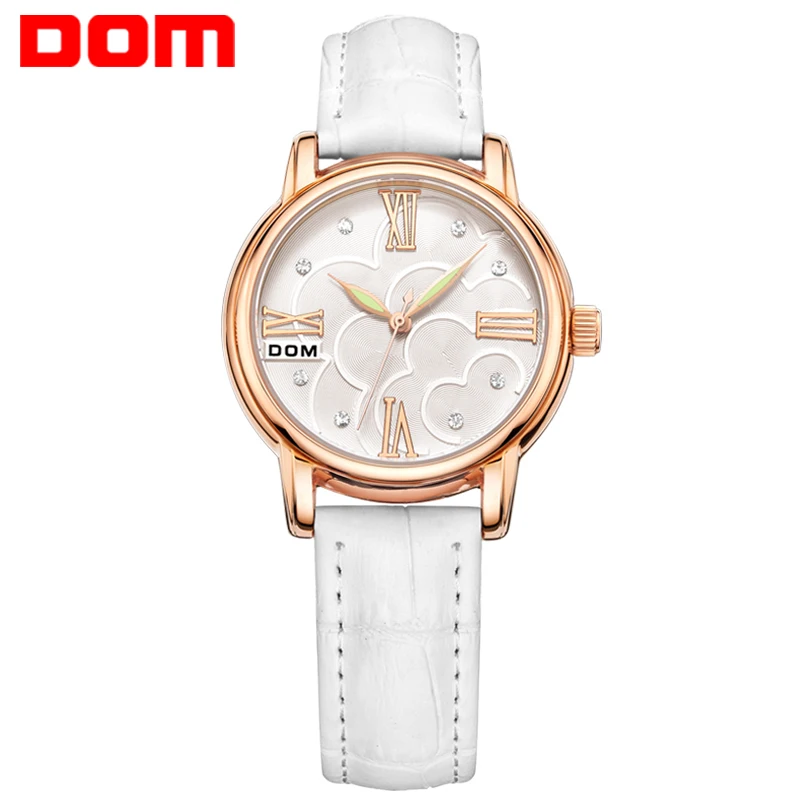

DOM Women Watches Brand Luxury Fashion Casual Ladies Wristwatches Leather Waterproof Quartz lady watch Stylish Relogio Feminino
