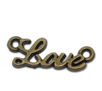 

DoreenBeads Zinc metal alloy Connectors Findings Letter Antique Bronze Letter Pattern " LOVE " Color Plated 8mm x 20mm ,15 PCs