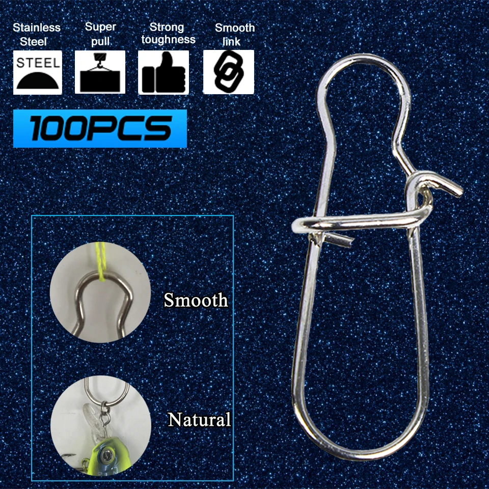 100pcs/lot Fishing Duo-lock Swivel Snap Fishhook Lure Connector Fishing Tackle 100pcs/lot Fishing Duo-lock Swivel Snap Fishhook Lure Connector Fishing Tackle