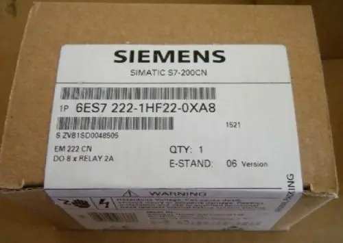 

6ES7 222-1HF22-0XA8 SIMATIC S7-200, DIGITAL OUTPUT EM 222, 8DO RELAY, 2A-CN, FAST SHIPPING