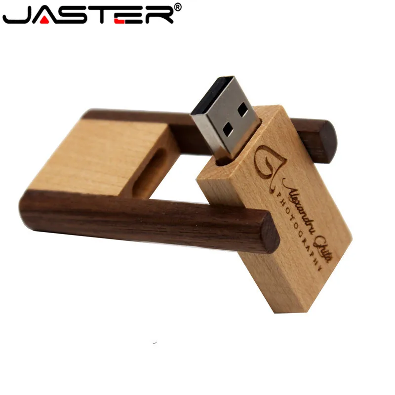 JASTER можно настроить логотип лазерная гравировка дерево USB + коробка 4 ГБ 8 16 32 64