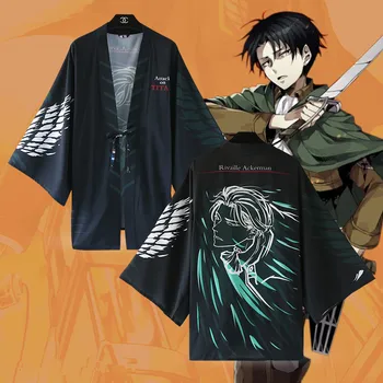

Anime Attack on Titan Levi Ackerman Cosplay Costumes Mikasa Ackerman Kimono Cloak Jumpsuits Pajamas Bathrobe Suit New