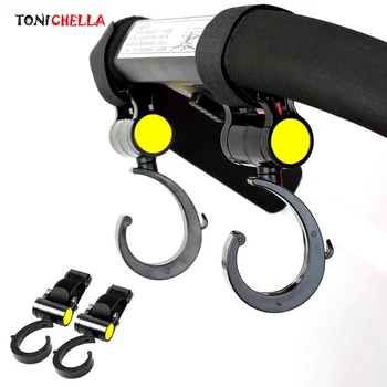 

2 PCS Baby Stroller Hook Durable And High Intensity Load Bearing Multifunction Plastic Black Carriage Strollers Accessory BB3033