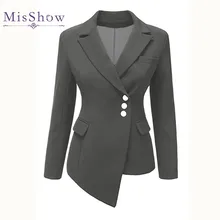 Элегантный женский Тонкий Блейзер Пальто с длинным рукавом Повседневная куртка блейзеры женский деловой костюм нерегулярная женская одежда топы Лидер продаж