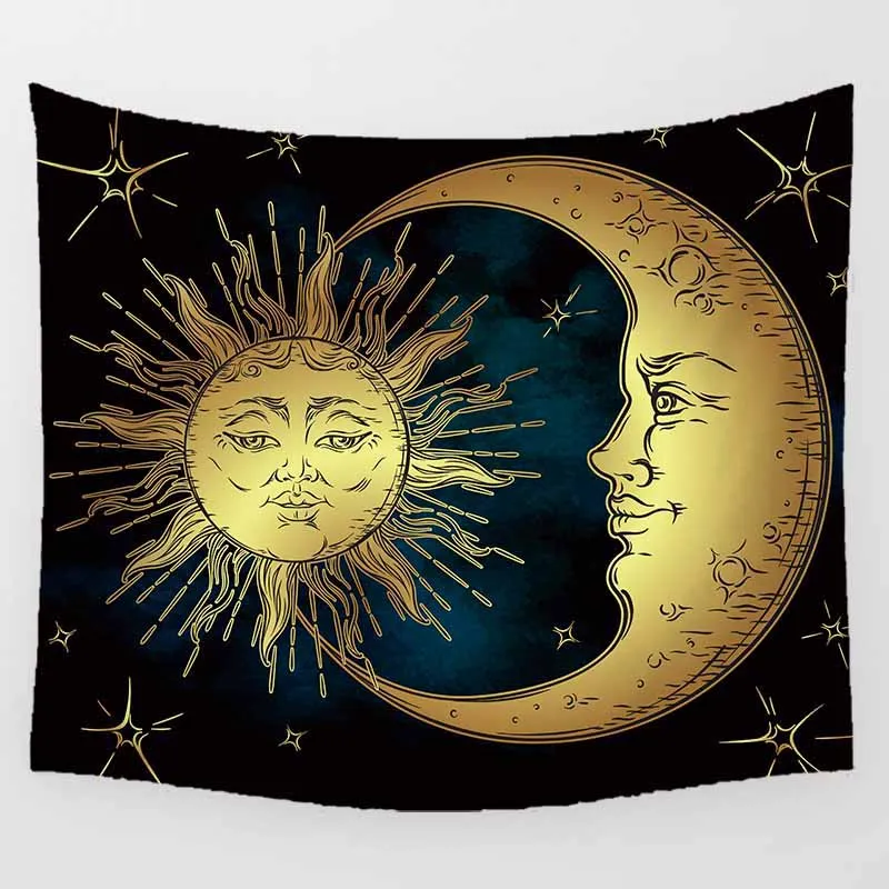 Горячая Распродажа модный Забавный красивый настенный гобелен sun moon украшение