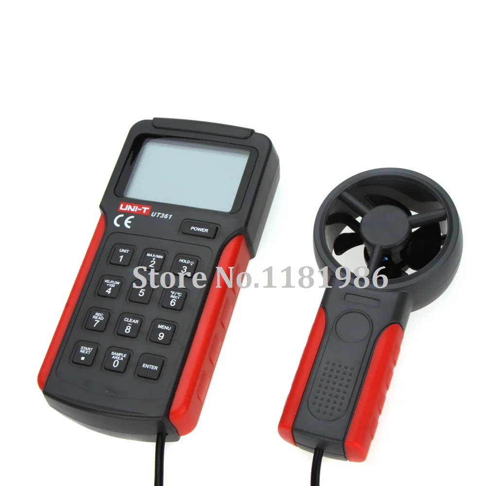 

UNI-T UT361 Digital Air Flow Meter Tachometer Anemoscope Anemometer Data Hold with Temperature Measurement LCD Backlight