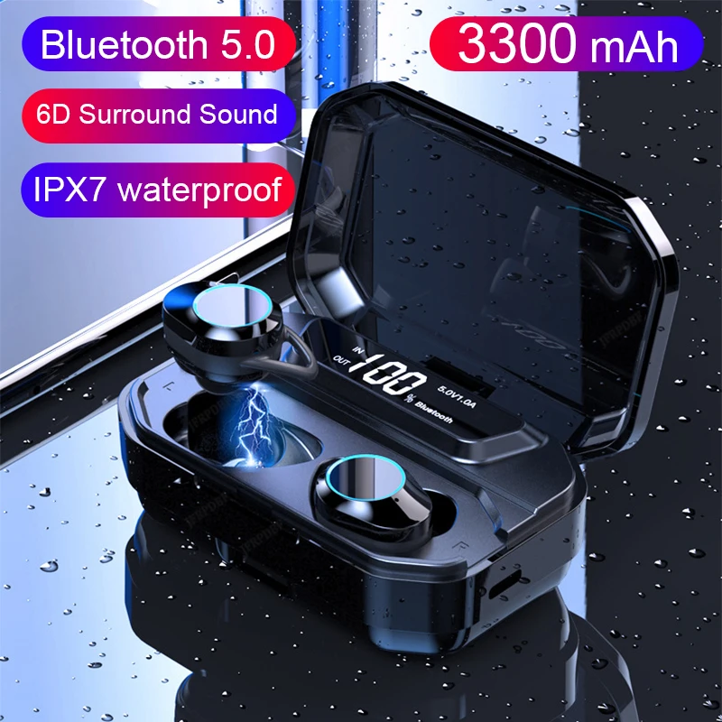 TWS Blutooth наушники беспроводные наушники с большой зарядный чехол 6D стерео Спортивная игровая гарнитура xiomi Kulaklik Bank