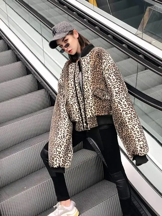 Cuir Femmes La Femme Noir Dame Faux Taille Automne Plus Doux 2018 Vestes Léopard Femelle Imprimé En Fermeture Multi Fraîche Slim Outwear Éclair Manteau za5qXwxRn