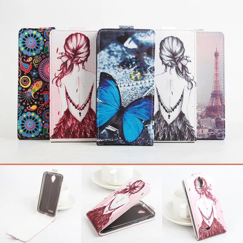 

High Quality Pattern Leather wallet flip Case Alcatel one touch idol 2 mini 6016 Leather Case Flip Case Phone Cover Free Ship.