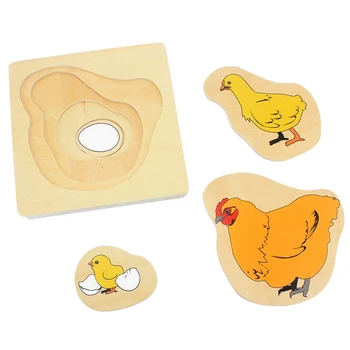 

Children'S Multi-Layer Puzzle Wooden Toy Eggs Hatching Life Cycle Growth Toys Kindergarten Teaching Aids
