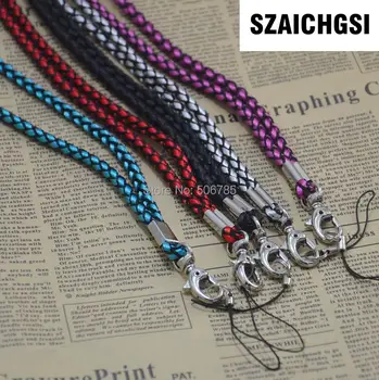 

SZAICHGSI wholesale 1000pcs nylon braided wrist hand cell phone mobile chain straps keychain Charm Cords DIY Hang Rope Lanyard