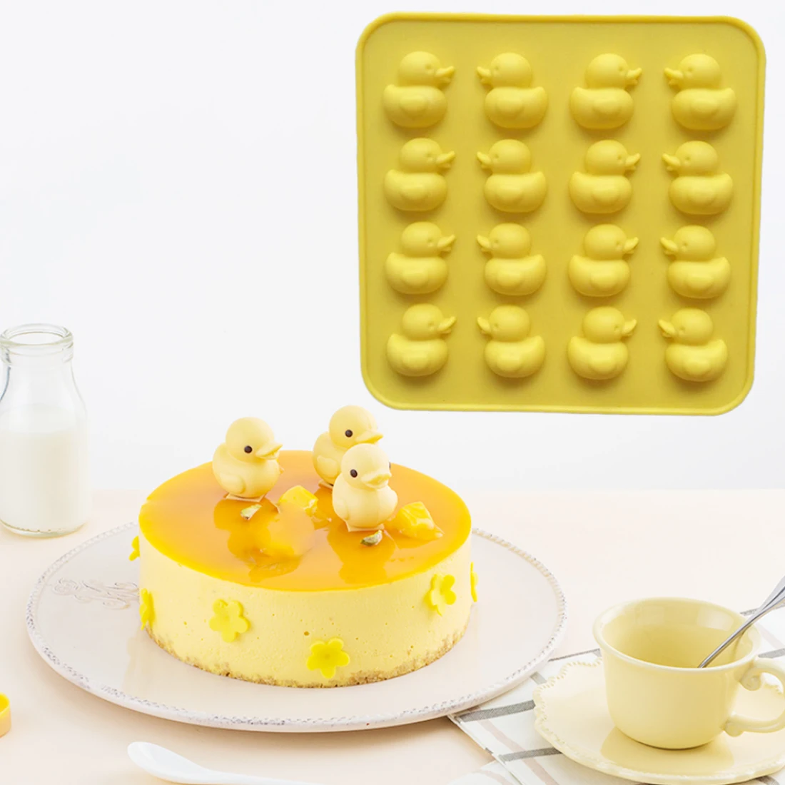 

New 16 Cute Duck Silicone Mold DIY Chocolate Ice Biscuit Candy Moulds