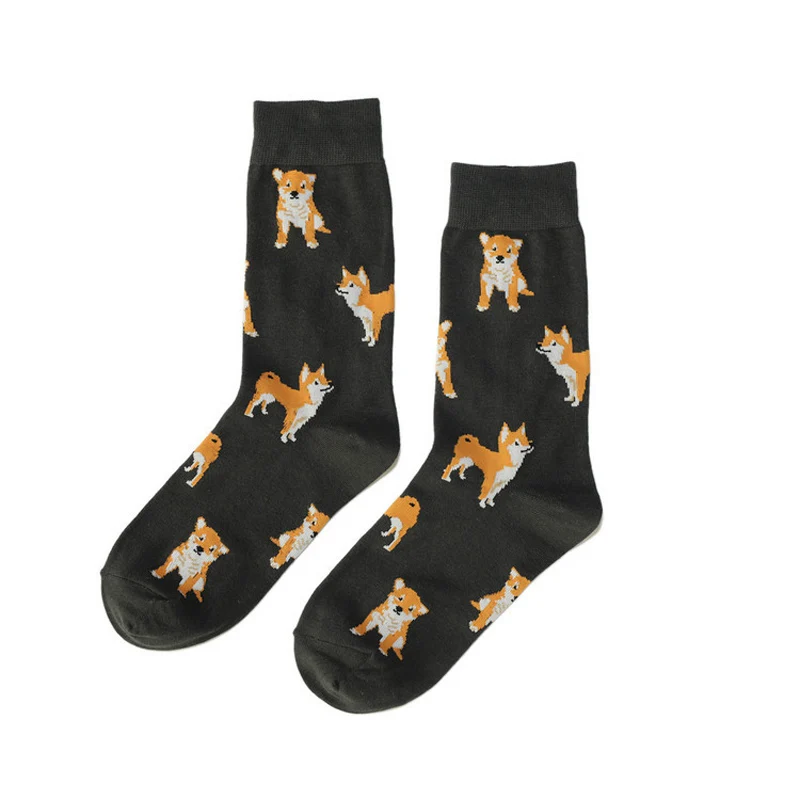 Модные женские носки в стиле хип-хоп, модные носки Harajuku с рисунком животных, щенка, кошки, скейтборда, счастливые носки, забавные носки Meias Art animal Sox - Color: 1