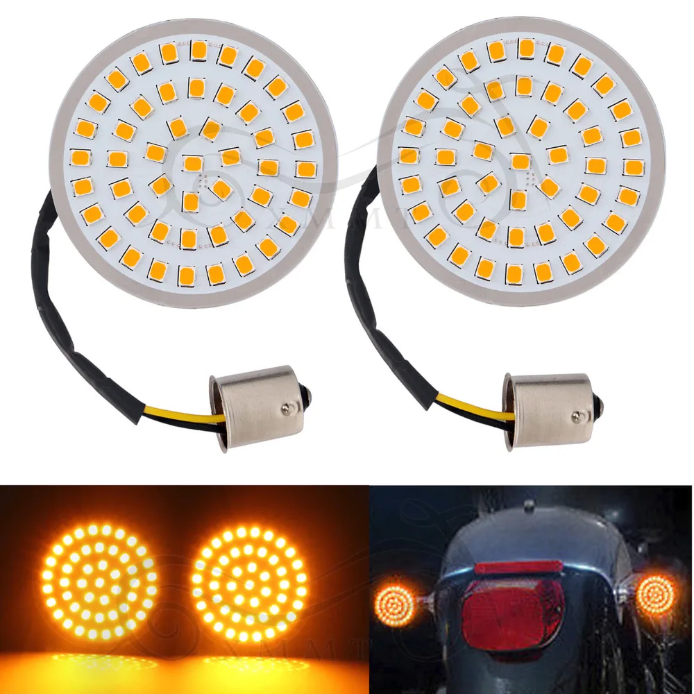 

Motorcycle Bullet Amber Turn Signal Indicator Light Lamp 1156 LED Inserts Light for Harley Sportster Electra Glide Dyna FLSTF