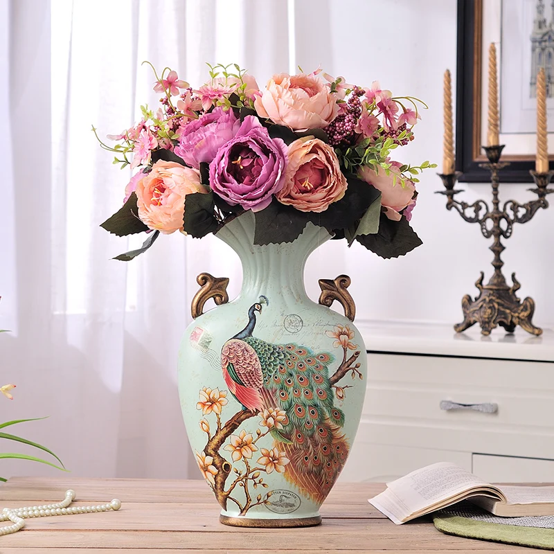 European ceramic vase Garden atmosphere flower arrangement Floral