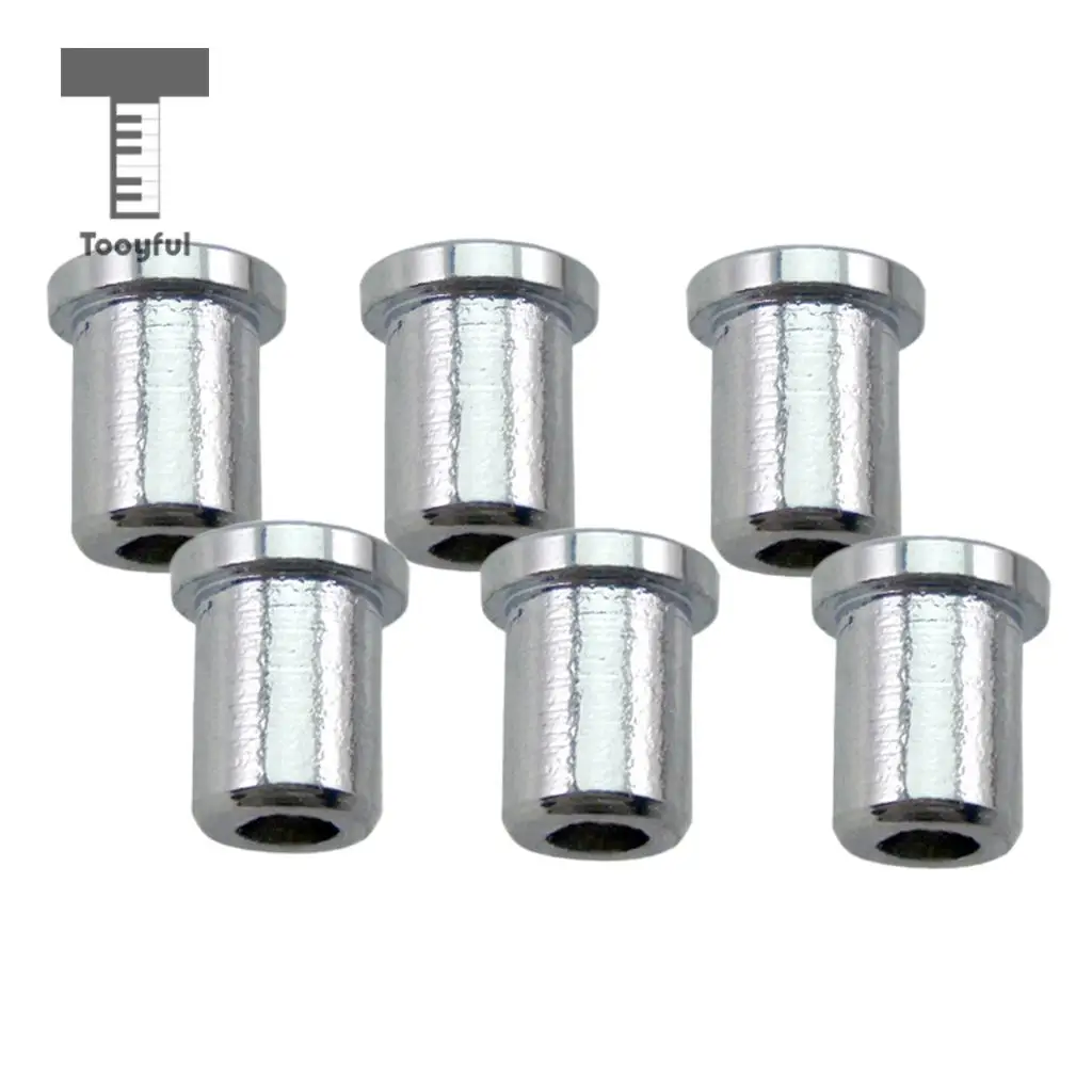 Tooyful 6PCS Guitar String Mounting Ferrules Through Body Bushings for Electric Guitar Silver