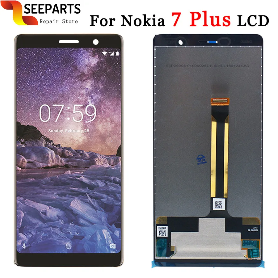 6.0 ORIGINAL Display for Nokia 7 Plus LCD 7Plus Display Touch Screen Digitizer for Nokia E7 Plus