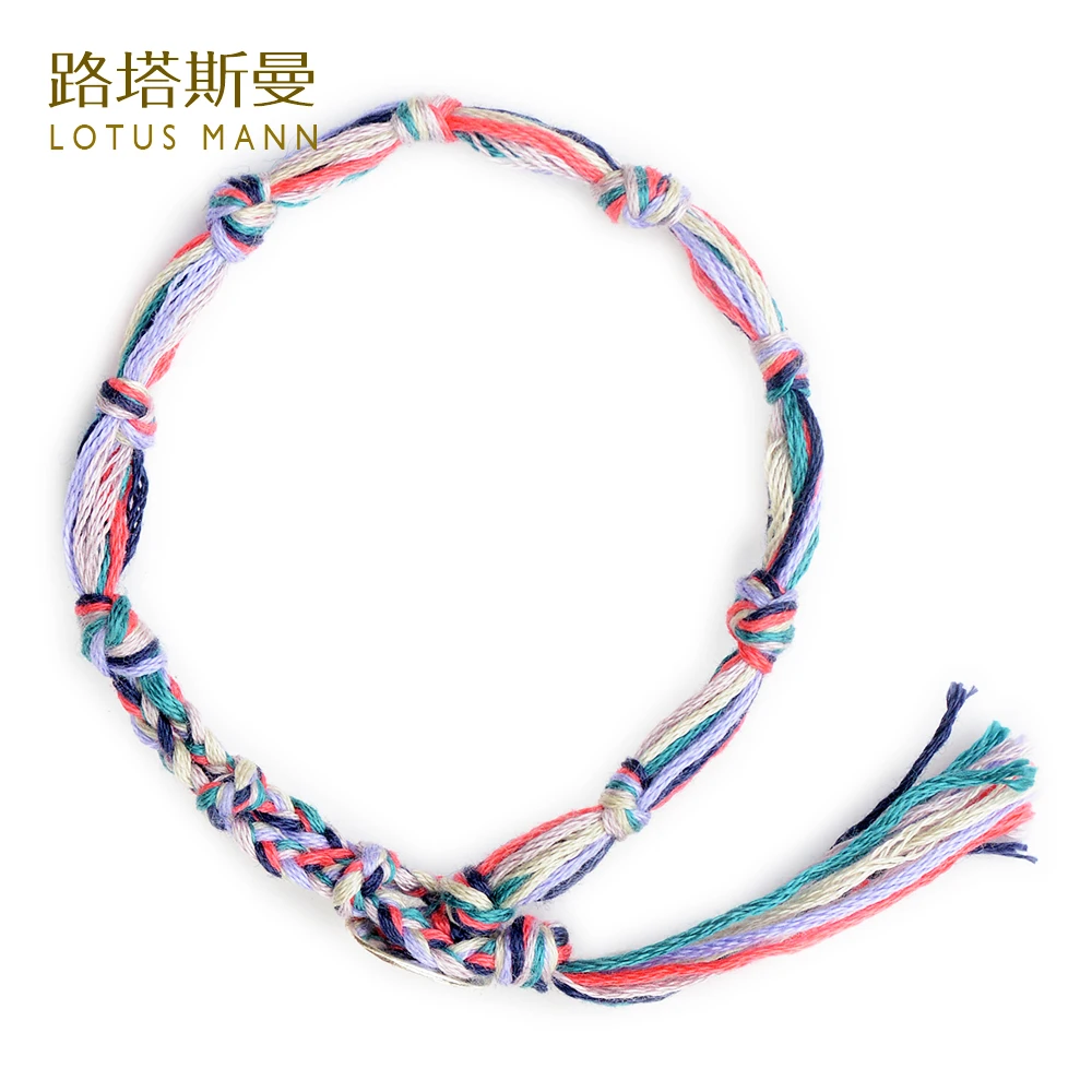 

LotusMann 7 color cotton weaving lucky rope hand rope buckle