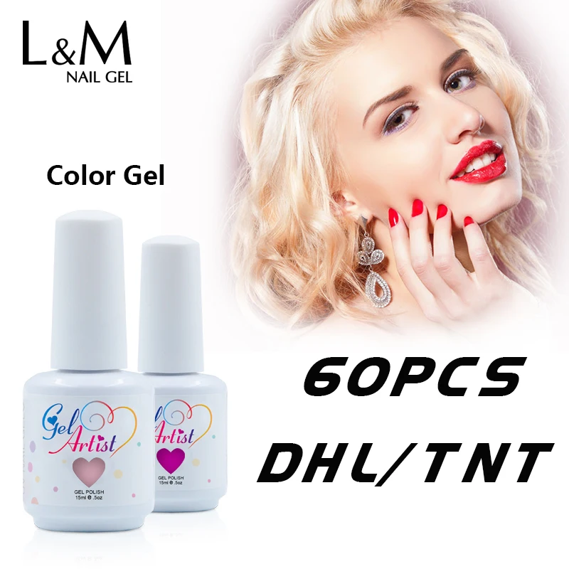 

60 pcs Gelartist uv led soak off nail polish New Color DHL Free Shipping gel nail polish bling