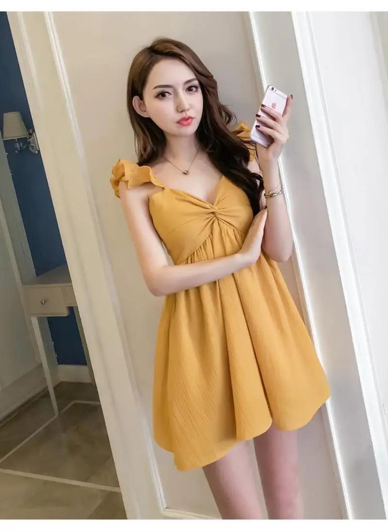 2018 NEW   Arrivals Women Summer Sexy night shop with high waist and back holiday sling dress Mini  Paty Dress Free shipping