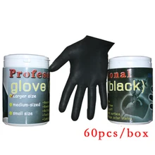 М) Размер 60 Шт. Трубки Упакованные Упругие Черные Латексные Перчатки Татуировки Для Татуировки, Перманентный Макияж, Аксессуары Инструменты макияж постоянный