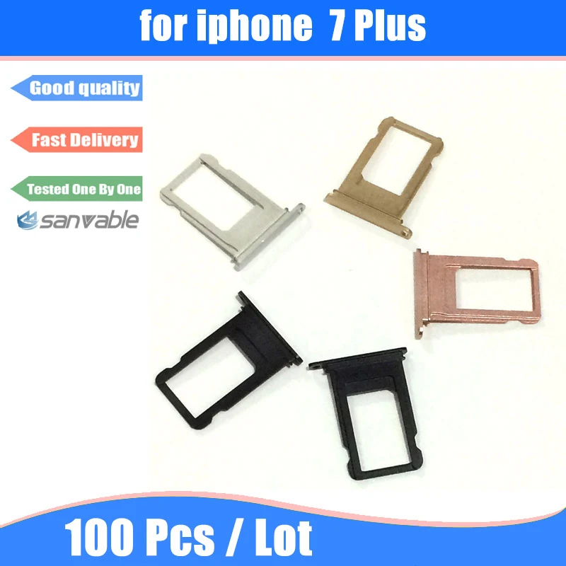 Для iPhone 7 Plus 100 шт./лот Новинка лоток для Sim-карты Nano Гнездо Слот Золотой/розовое