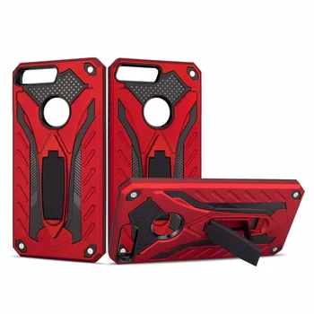 

Dual Layer Armor Stand Phone Cover For Huawei Y7 Pro (2018) Hybrid Impact Slim Soft TPU Hard PC Back Case Coque