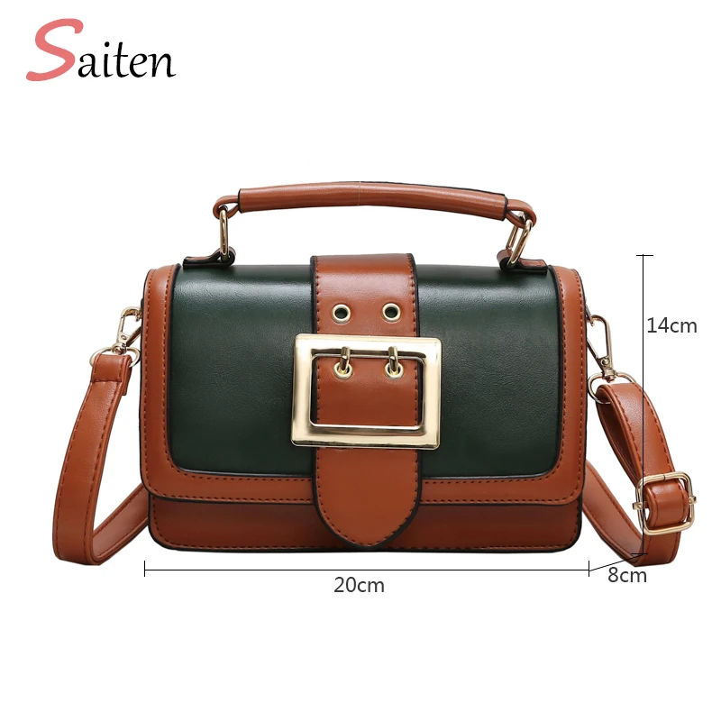 Alta Modo Del Nuovo Spalla Con Colore Borsa brown Elaborazione Qualità Sacchetto Piccolo green Dell'unità white Di pink Cuoio Flap red Brillante Delle Black Borse Donne Tra FExxd