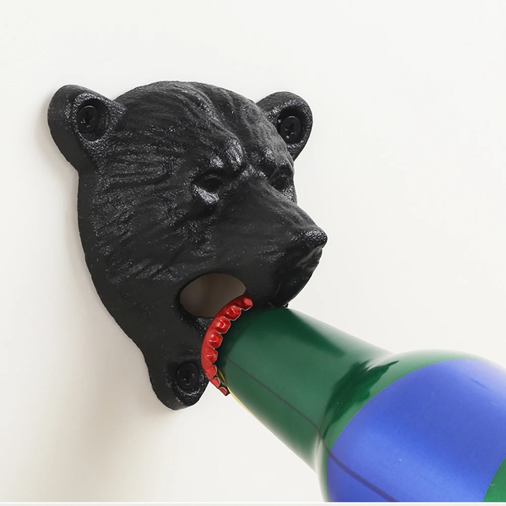 

Cast Iron Vintage Bottle Opener Wall Mounted Wine Soda Opener Tools Bar Beer Openers Accessories Home Kitchen Party Supplies
