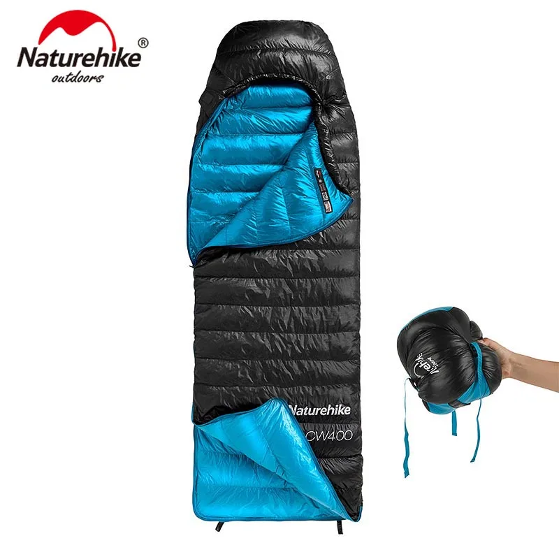 Cheap  Naturehike CW400 Envelope Type White Goose Down sleeping bag Winter Warm Sleeping Bags NH18C400-D