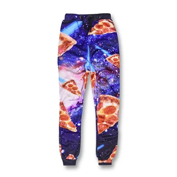Casual Pants Men Womens Fitness Trousers Harajuku Galaxy Space Pizza 3D Print Sweat Harem Pantalones Hip Hop Joggers Sweatpants поло print bar pizza