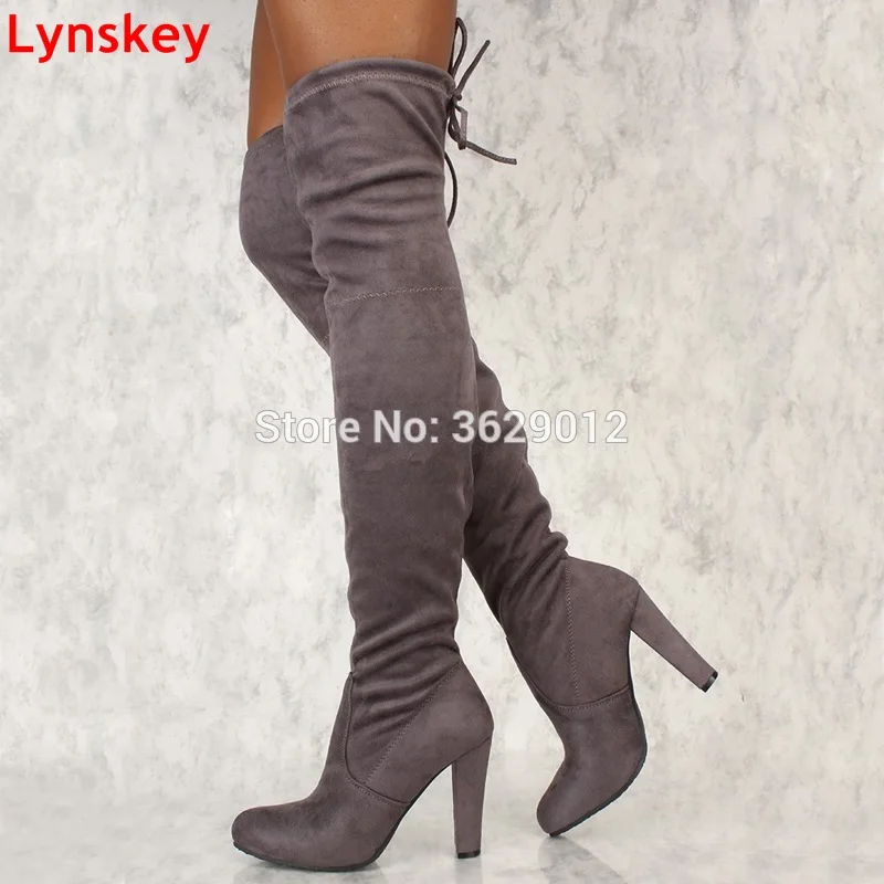 Sexy Over The Knee Boots Lace Up High Heels Shoes Woman Female Thick Heel Thigh High Boots Botas Autumn Shoes Sexy Over The Knee Boots Lace Up High Heels Shoes Woman Female Thick Heel Thigh High Boots Botas Autumn Shoes