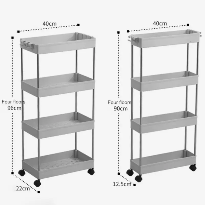 2/3/4 Слои Кухня подвижная стойка для холодильника с колесами, Ванная комната организации промежуток коляска Держатели