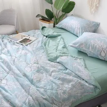 

New Quality Stripe Washed Cotton Summer Air Conditioner Cool Thin Quilt Comfortable Home Textile Bedding Comforters Duvets