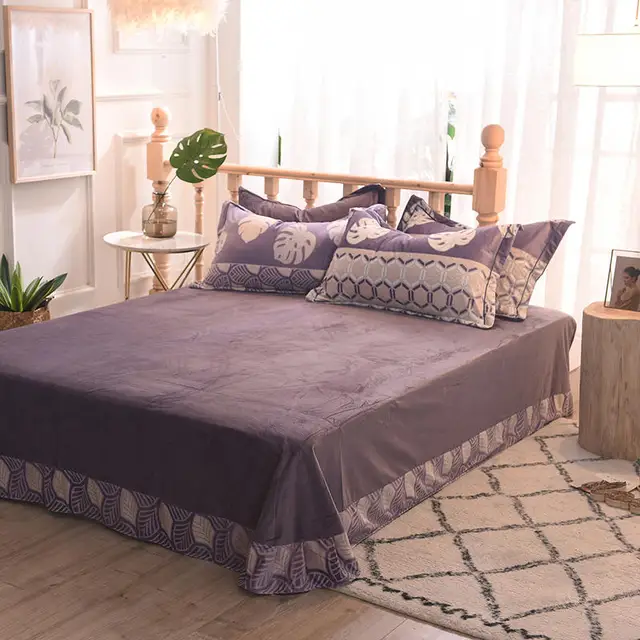 2018 Winter Flannel Blankets Thickened C Velvet Bed Skirt 2018 Winter Flannel Blankets Thickened C Velvet Bed Skirt Student Dormitory 245x250 245 270cm