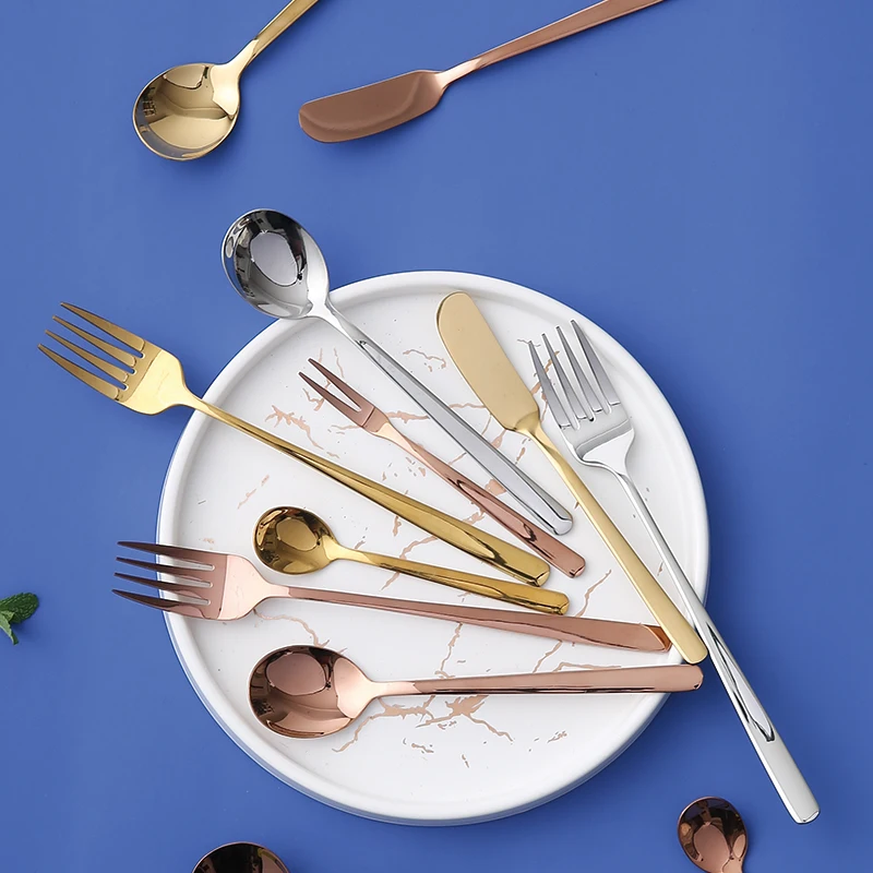

European Western-style tableware household stainless steel and knife fork set of dessert spoon fruit